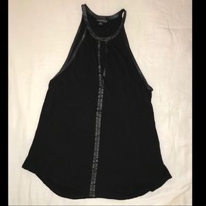 Rock & Republic Leather Detail Keyhole Tank